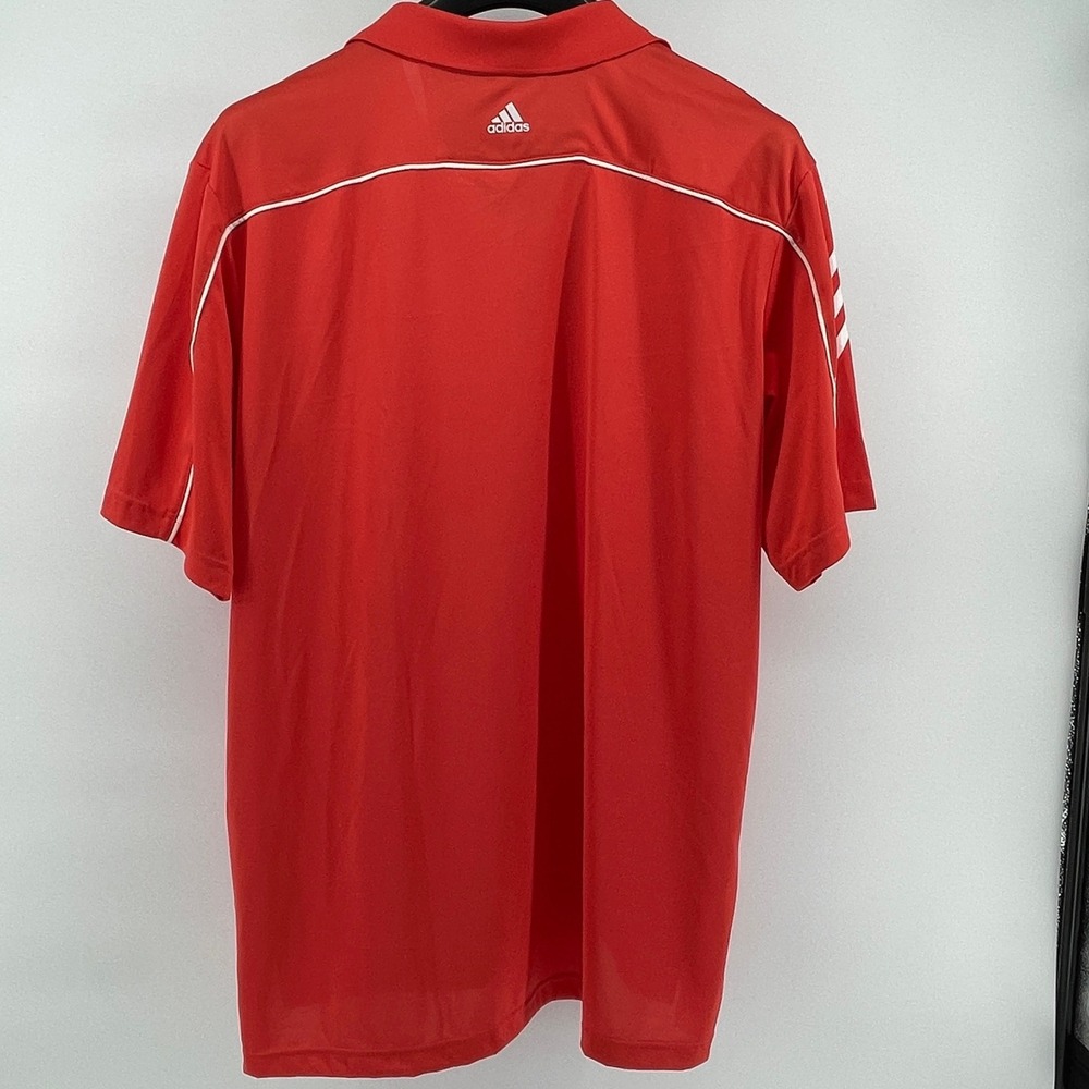 Adidas Golf Polo Shirt Mens 2XL Red ClimaCool 3 Stripes Performance Outdoor NEW - Picture 3 of 10